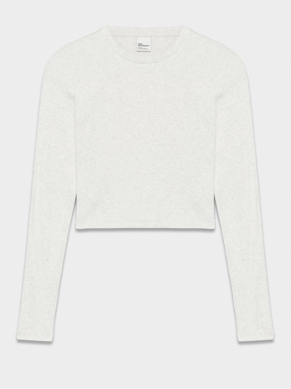 Aritzia TNA Homestretch Essential Cropped Long-Sleeve Crew - White